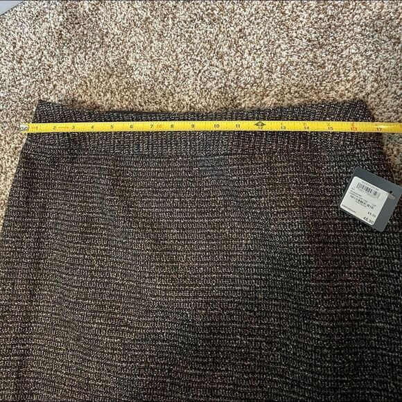 NWT HALOGEN Tweed Skirt Brown black size 12 P - Picture 7 of 7